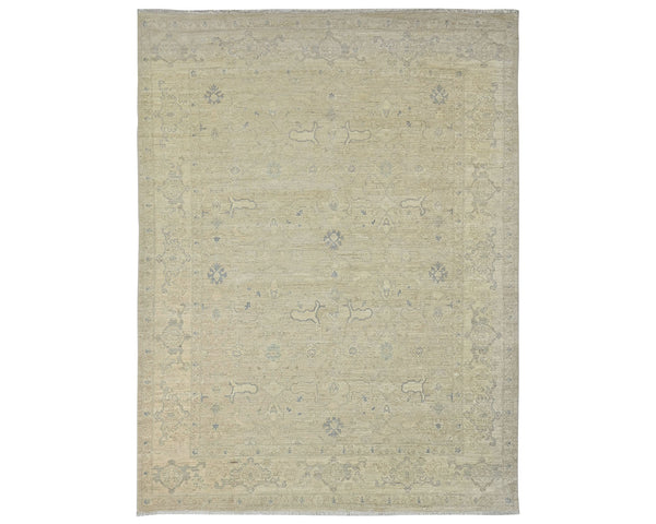 9x12 Zeigler Beige Afghan Hand Knotted Wool Area Rug